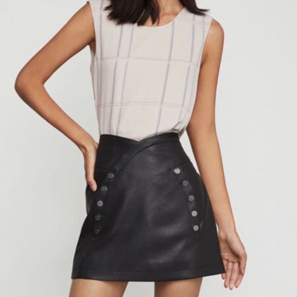 BCBGMaxAzria Mini Faux Leather Skirt NWT